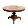 French Mahogany and Satinwood Pedestal Center Table with Inlaid Top, circa 1890
