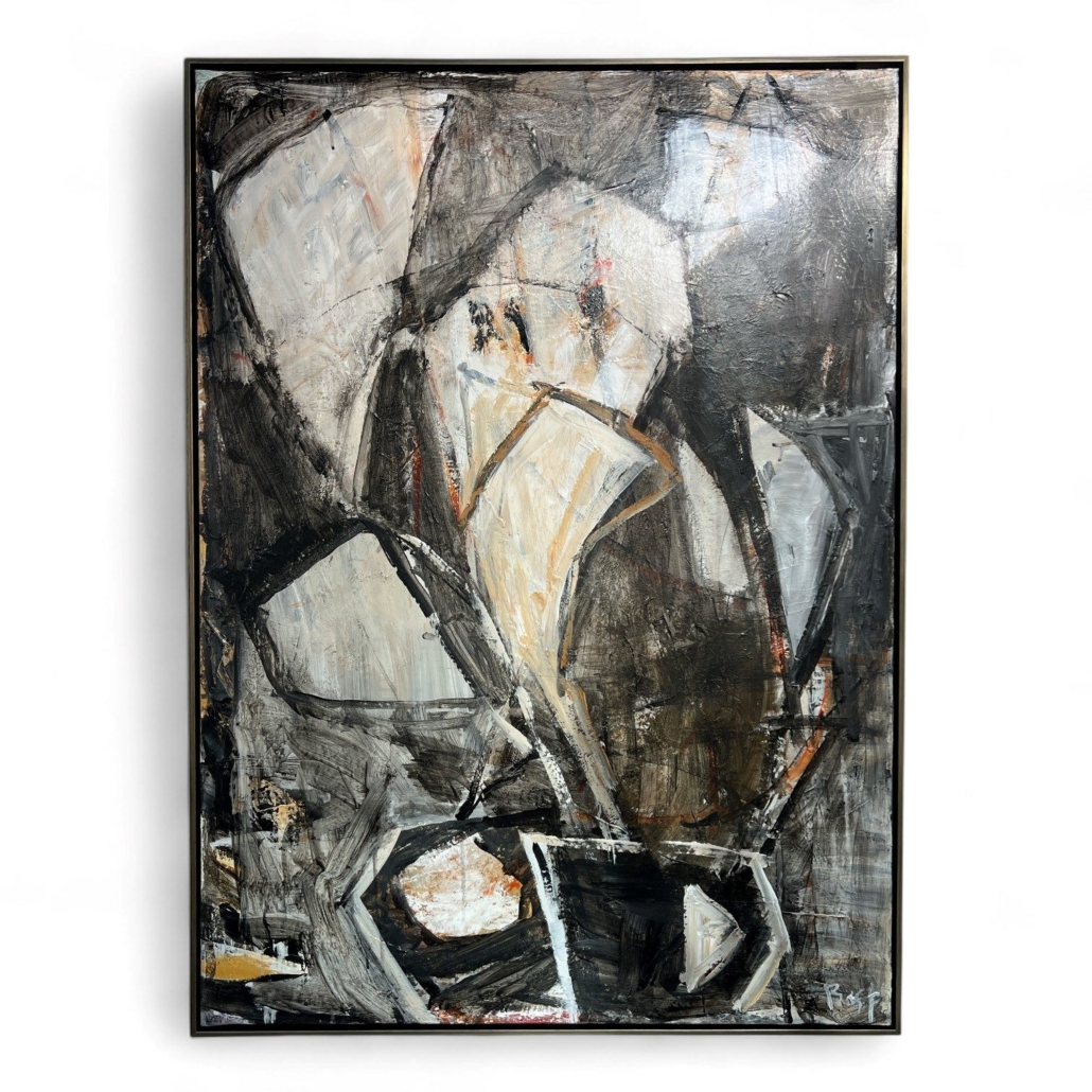 20th C French Modern Abstract Oil Painting by Christiane Bastide