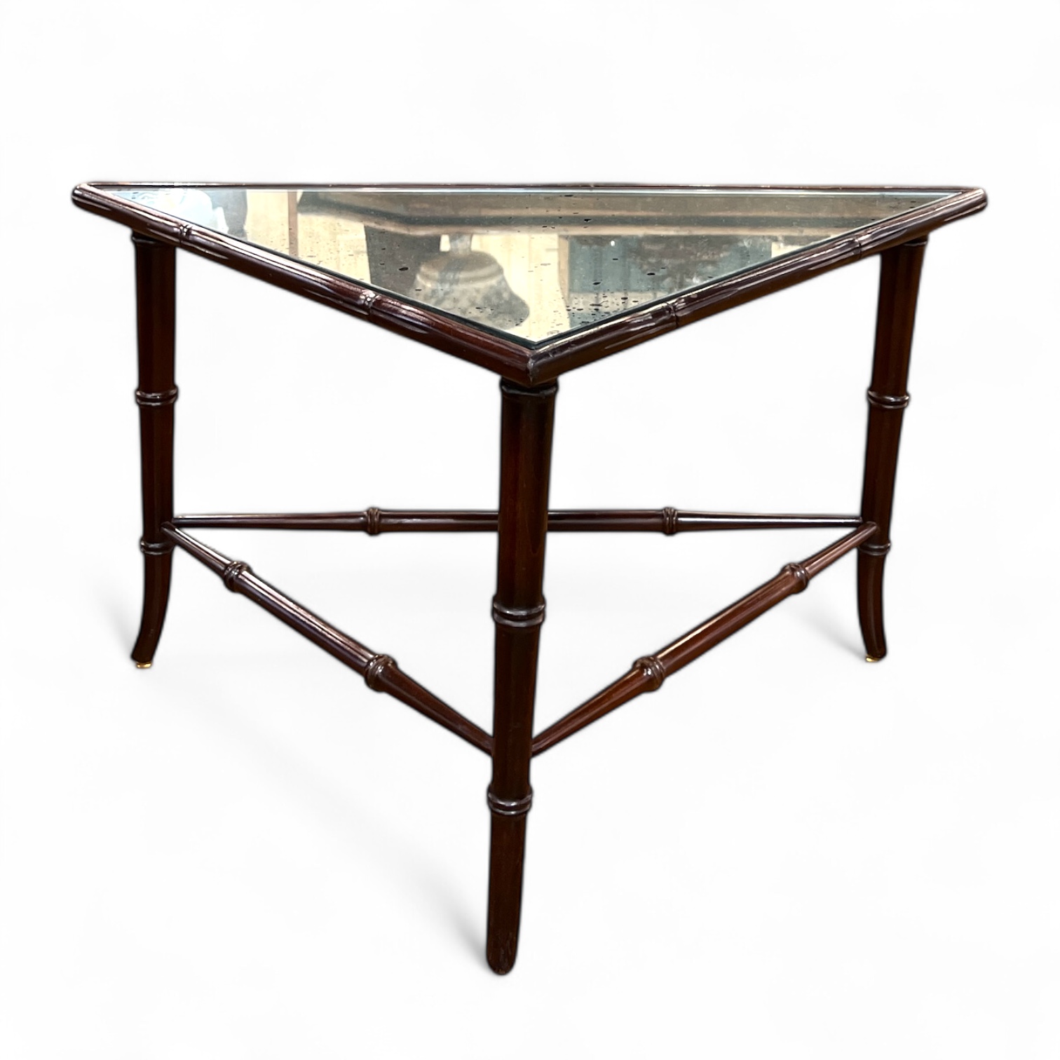 Faux Bamboo Drink Table with Antique Mirror Top - Foxglove Antiques ...