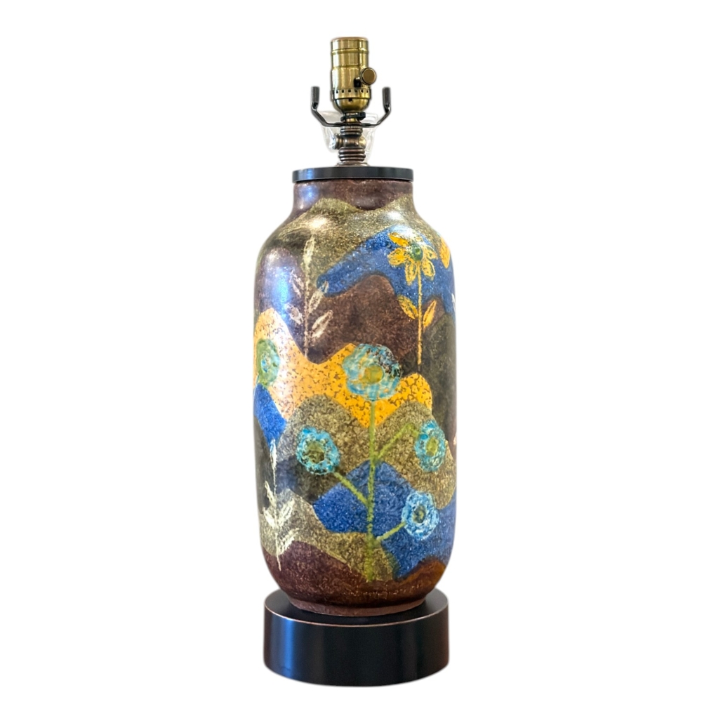 Mid Century Modern Italian Pottery Lamp by Alvino Bagni for Raymor